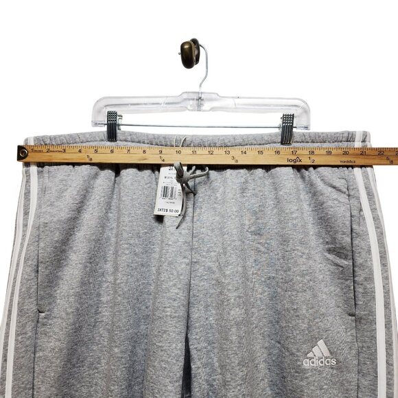 Adidas Mens Size 3XLT Gray Jogger Pants W/ White Stripes Drawstring Waist - Picture 4 of 10